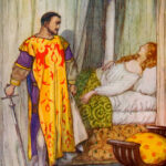Othello enraged goes to kill Desdemona